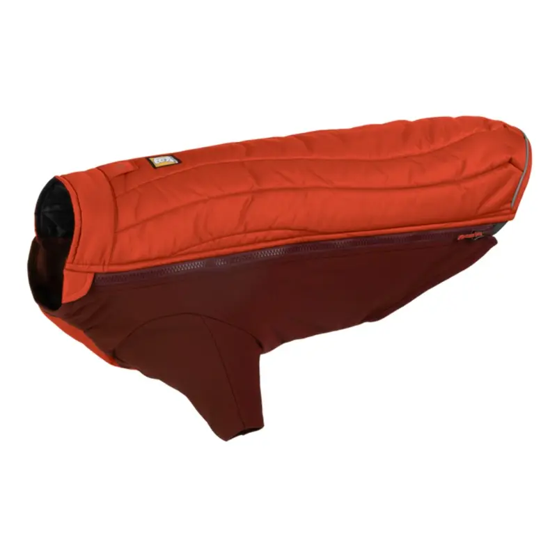 RUFFWEAR Powder Hound Dog Jacket, Persimmon Orange, S, 22-27"