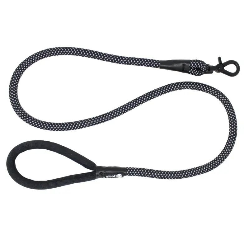 Alcott Rope Leash for Dogs, Black, Large, 5'