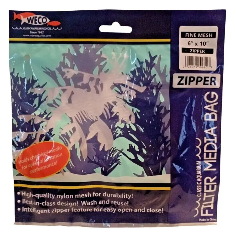 Weco Products Fine Mesh Zipper Filter Media Bag 6"x10"