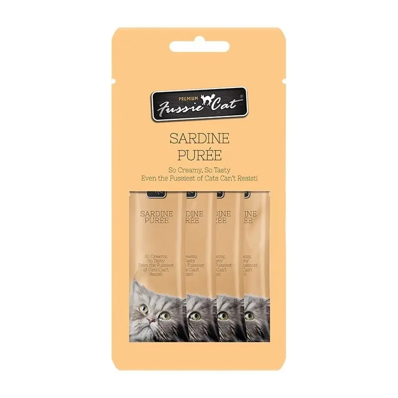 Fussie Cat Sardine Puree Cat Treats 4Pack