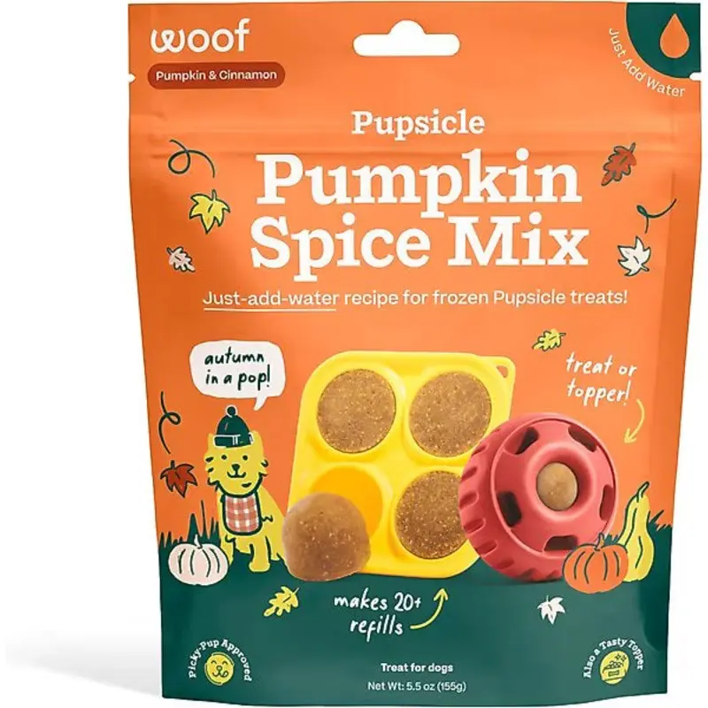 Woof Pupsicle Lickable Dog Treat -  Pumpkin Spice Mix - 5.5oz Bag