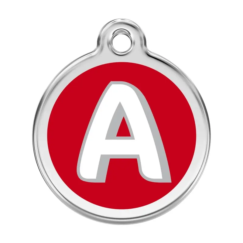 Stainless Steel And Enamel Alphabet Dog ID Tag