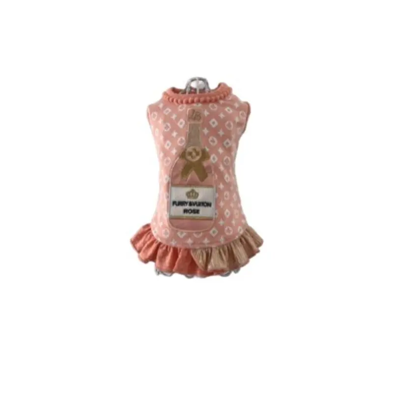 Furry Vuiton Champagne Peaches & Cream Bubbles Dog Dress