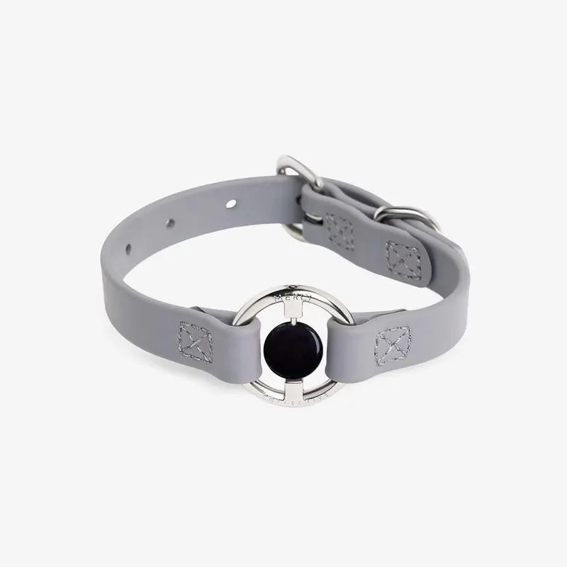All Eyes On Me Dog Collar Sea Lavender/Black Obsidian