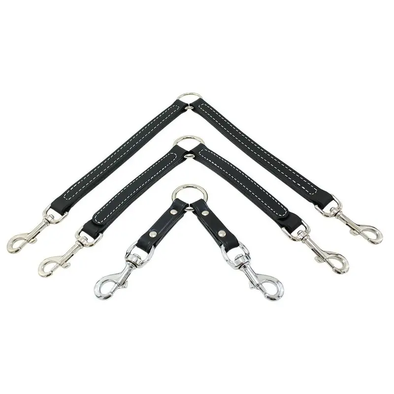 2 Way Leather Dog Leash Coupler