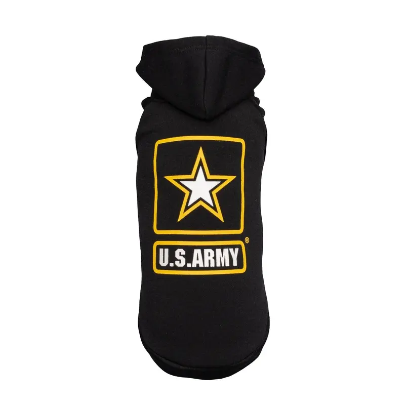 US Army Fleece Dog Hoodie Black