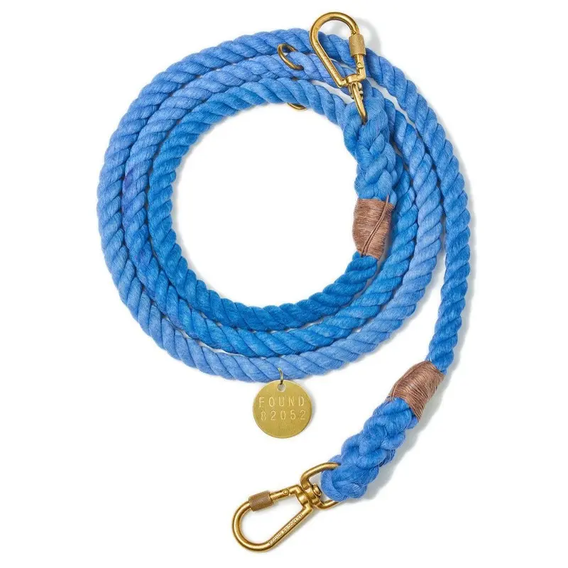 Adjustable Cotton Rope Dog Leash Periwinkle