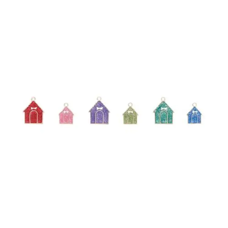 Glitter Enamel Doghouse Dog ID Tag