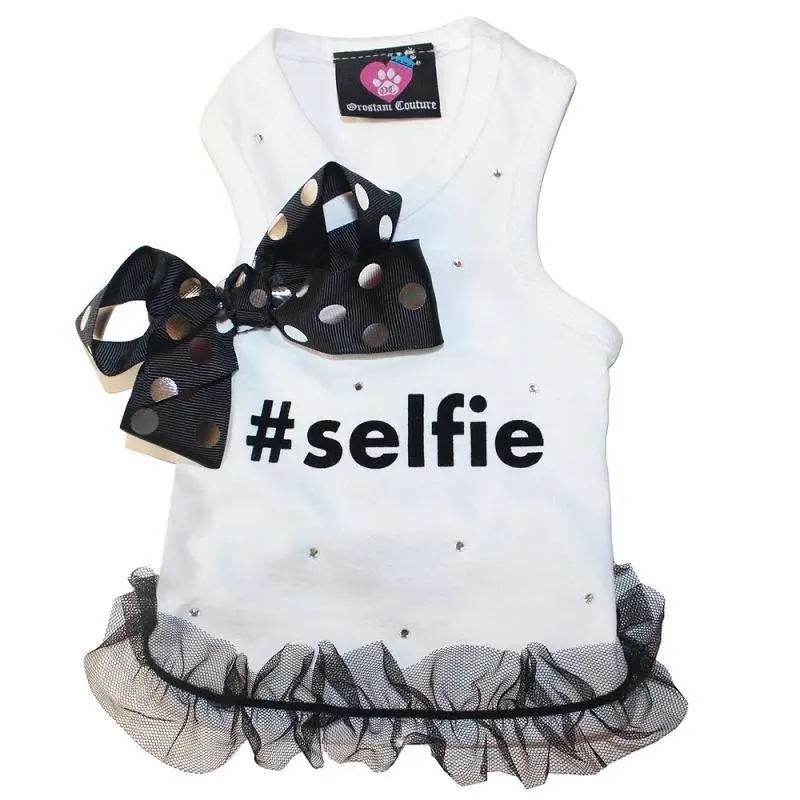 #Selfie White Dog Tank