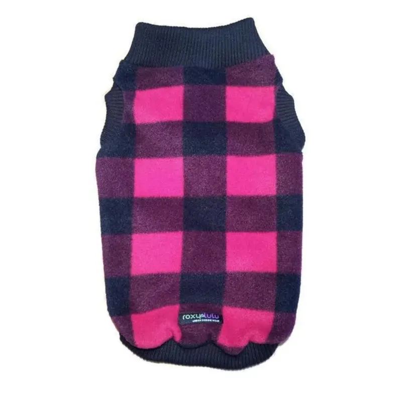 Buffalo Plaid Polar Fleece Sleeveless Mock Dog Sweatshirt