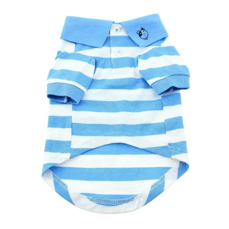 Striped Dog Polo Blue Niagra/White