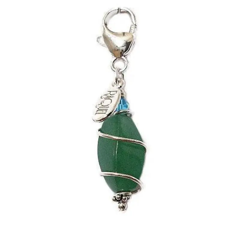 Aventurine Healing Dog Collar Charm Twisted Pawmulet