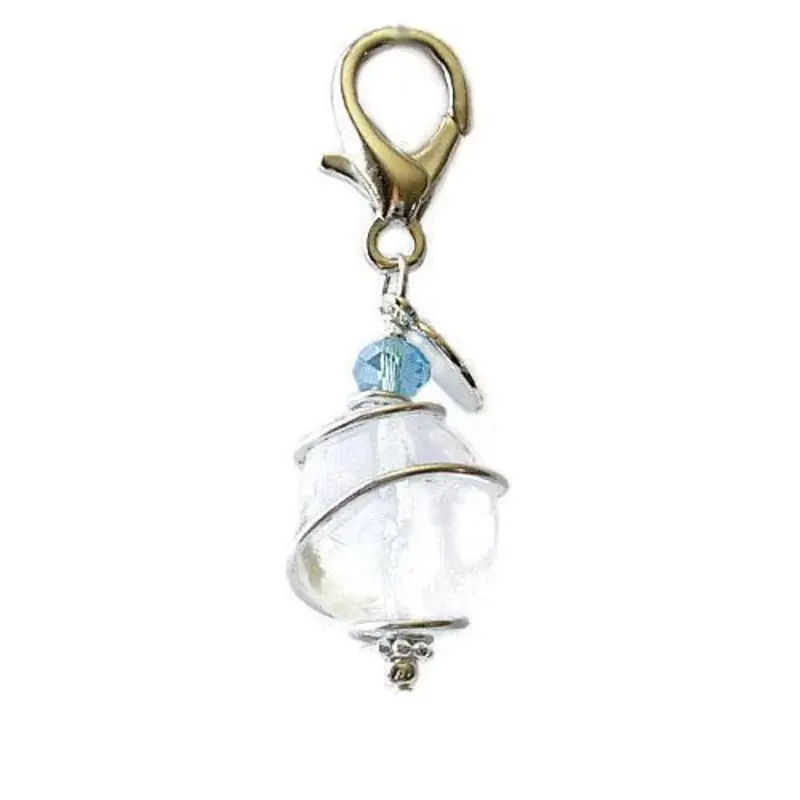 Clear Quartz Healing Dog Collar Charm Pawmulet