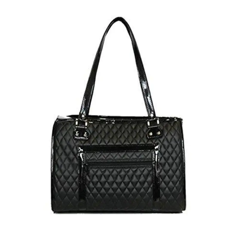 Petote Payton Dog Carrier Black Quilted