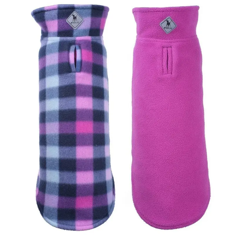 Fargo Fleece Reversible Dog Jacket Purple Check