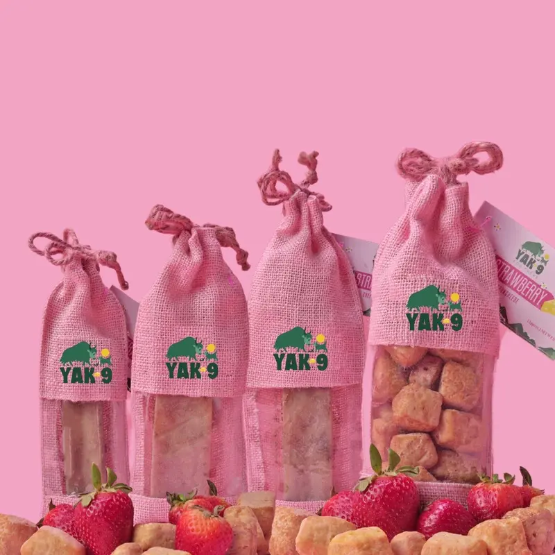 Strawberry Yak Cheese Dog Chews