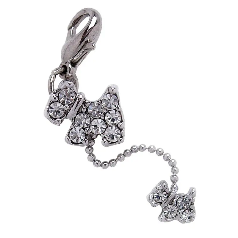 Dog And Puppy Clear Dog Collar Charm
