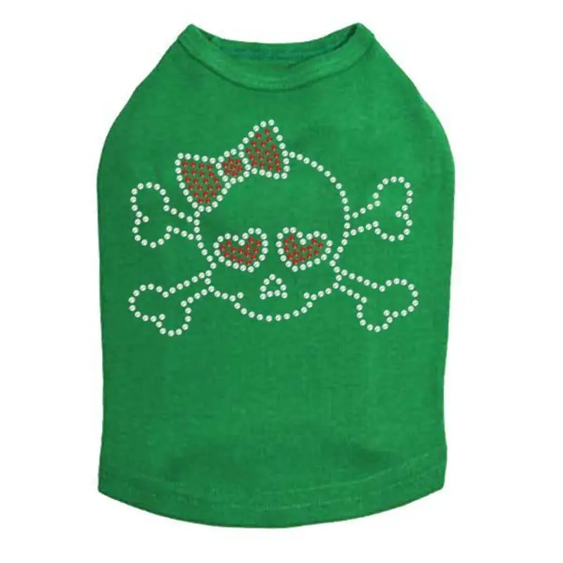 Girl Skull Rhinestone Dog Tank