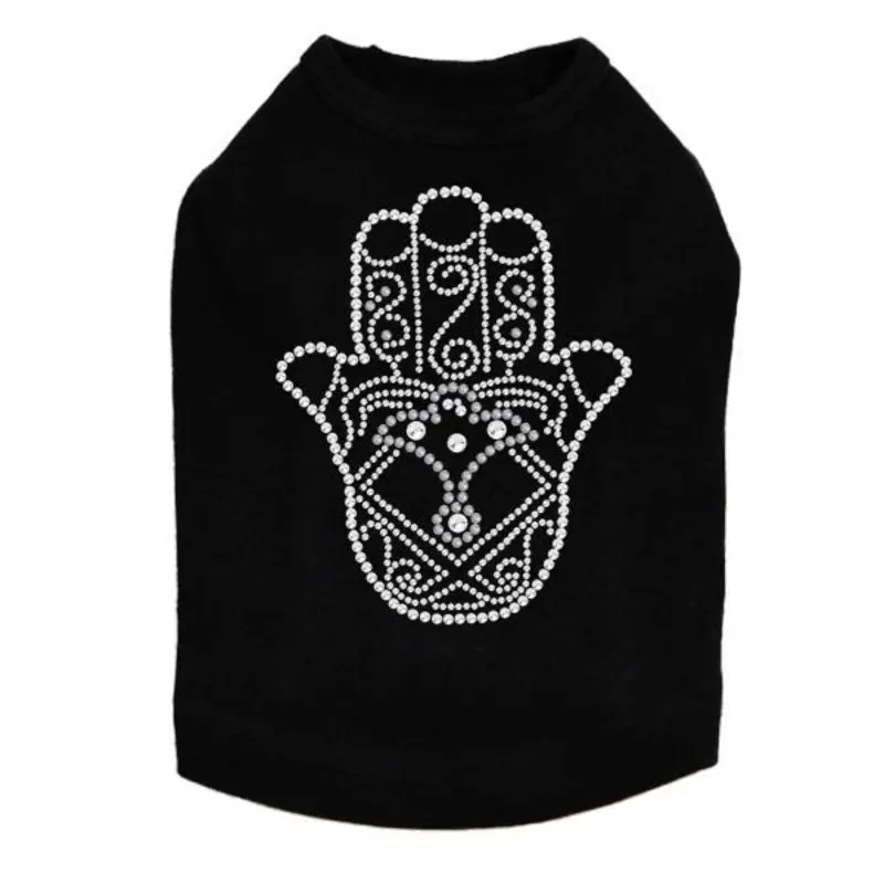 Hamsa Rhinestone Dog Tank