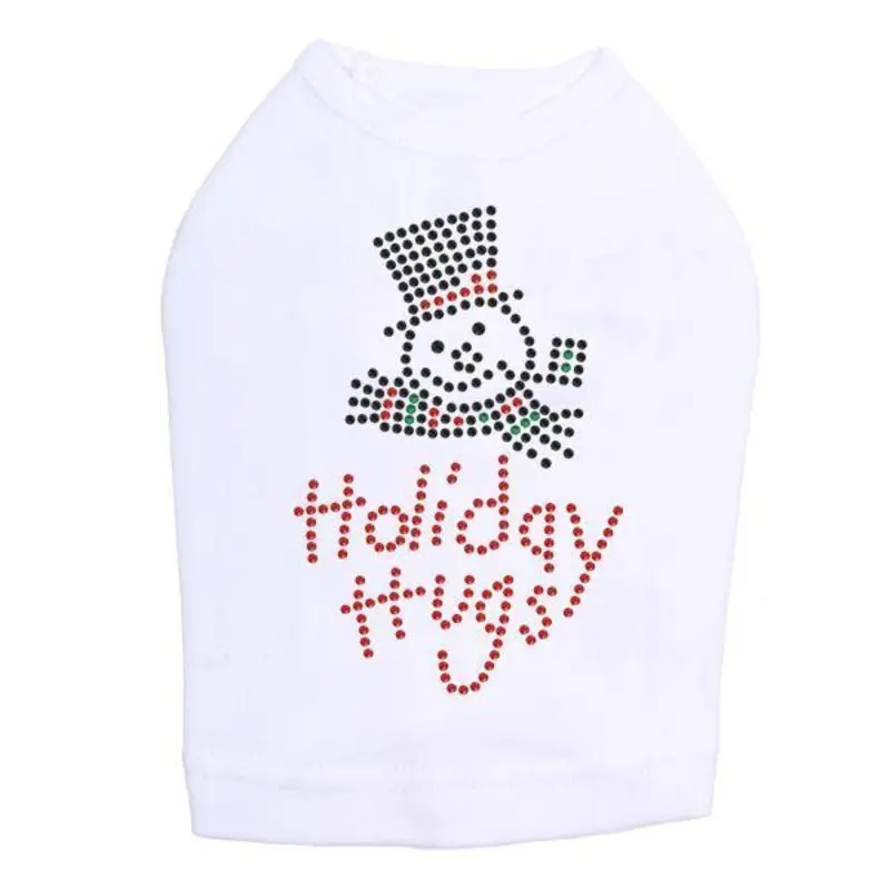 Holiday Hugs Christmas Rhinestone Dog Tank