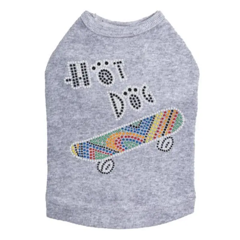 Hot Dog Rhinestone Dog Tank