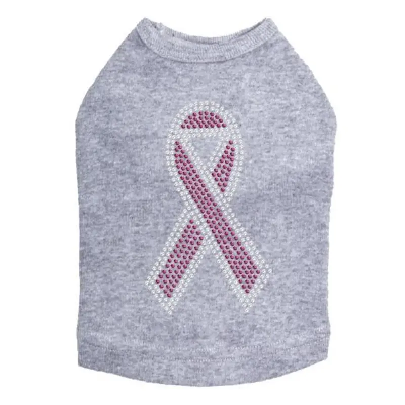 Breast Cancer Ribbon Rhinestone Dog Tank