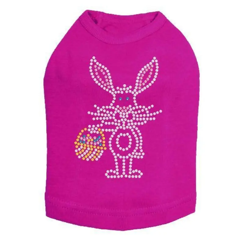 Easter Bunny With Basket Rhinestone Dog Tank