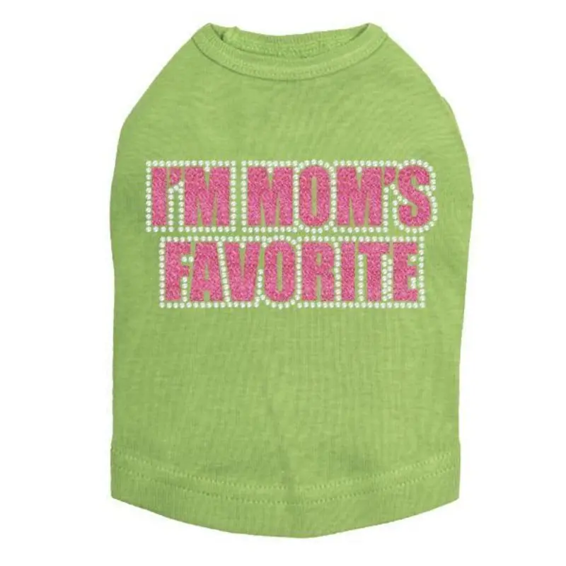 I'm Mom's Favorite Pink Rhinestone Dog Tank