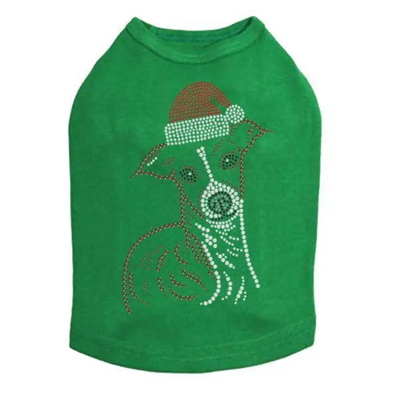 Italian Greyhound Santa Rhinestone Dog Tank