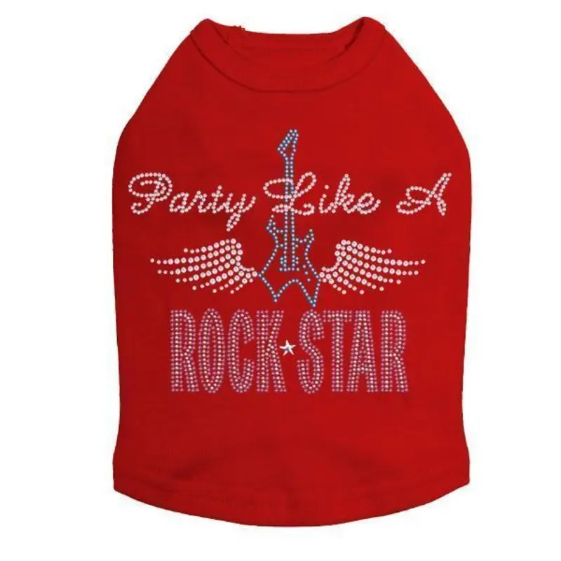 Party Like A Rockstar Rhinestone Dog Tank