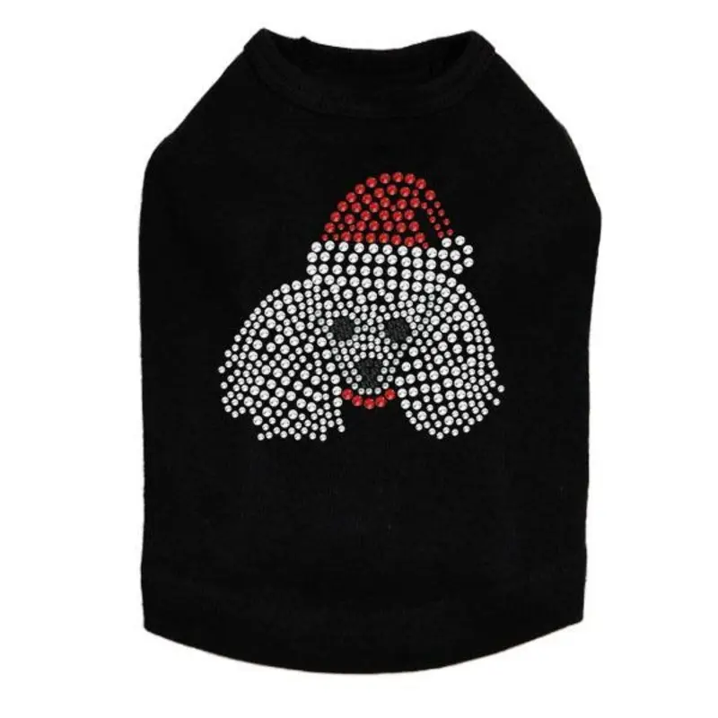Poodle Santa Rhinestone Dog Tank