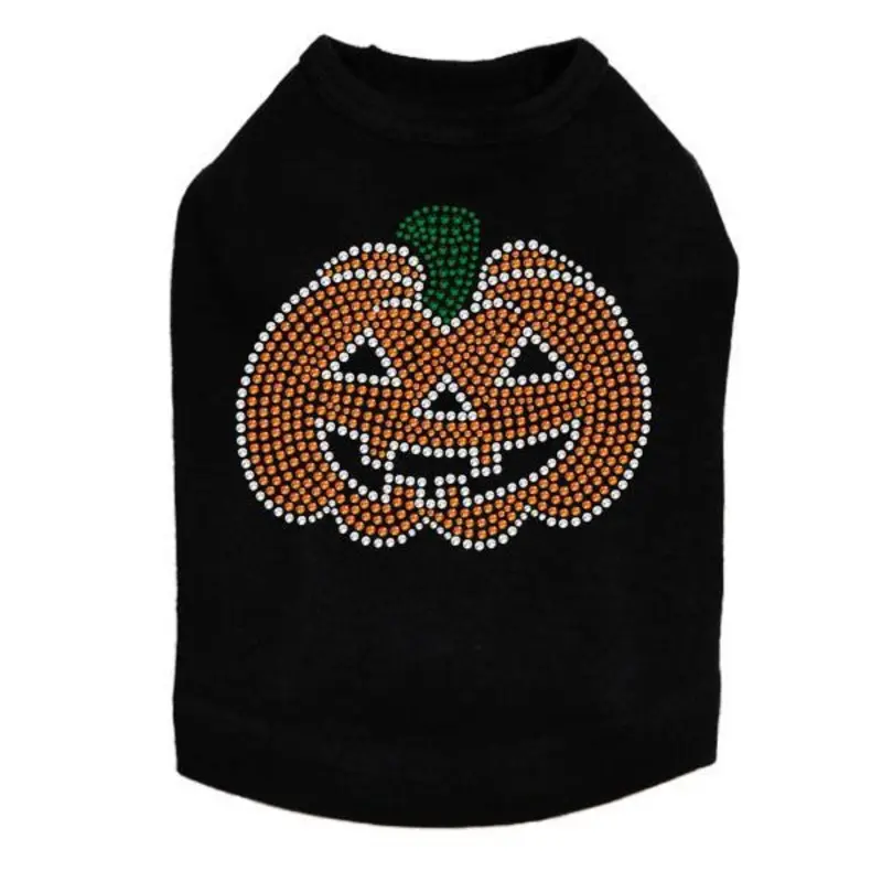 Pumpkin Rhinestone Dog Tank