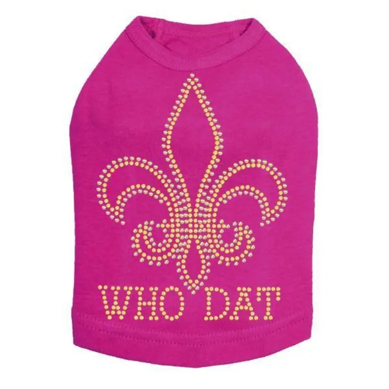 Who Dat Rhinestone Dog Tank