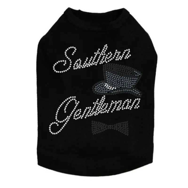 Southern Gentleman Rhinestone Dog Tank
