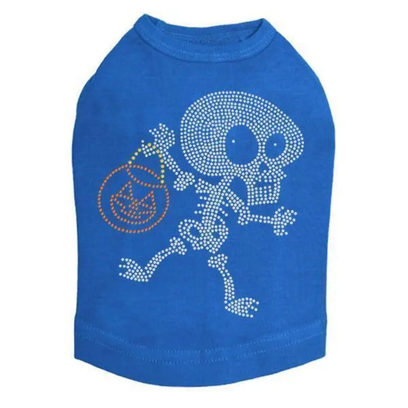 Trick Or Treat Skeleton Rhinestone Dog Tank