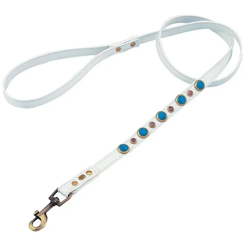 Turquoise And Cat Eye Imperial Dog Leash