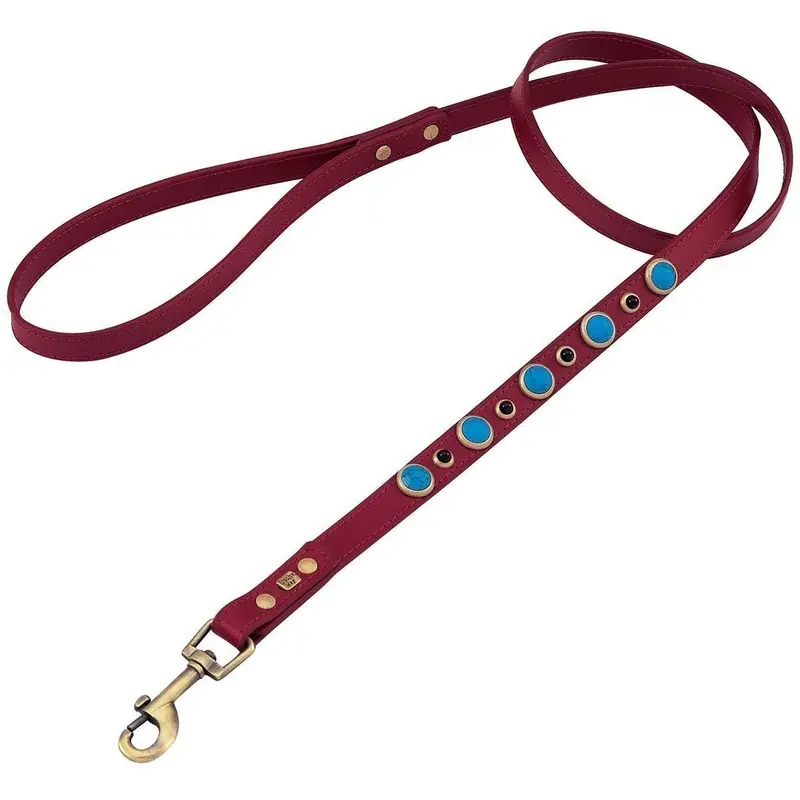 Turquoise And Onyx Imperial Dog Leash