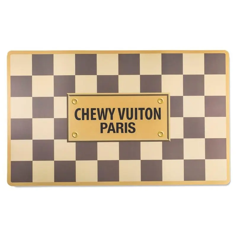 Chewy Vuiton Checker Dog Placemat