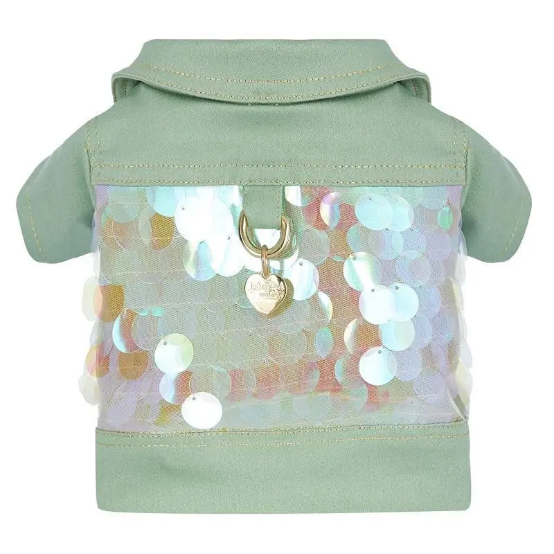 Mint Mermaid Biker Dog Coat