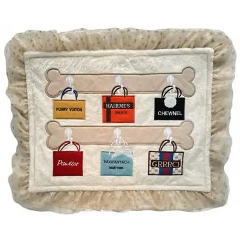 Shopaholic Cafe Mat Dog Bed Cream