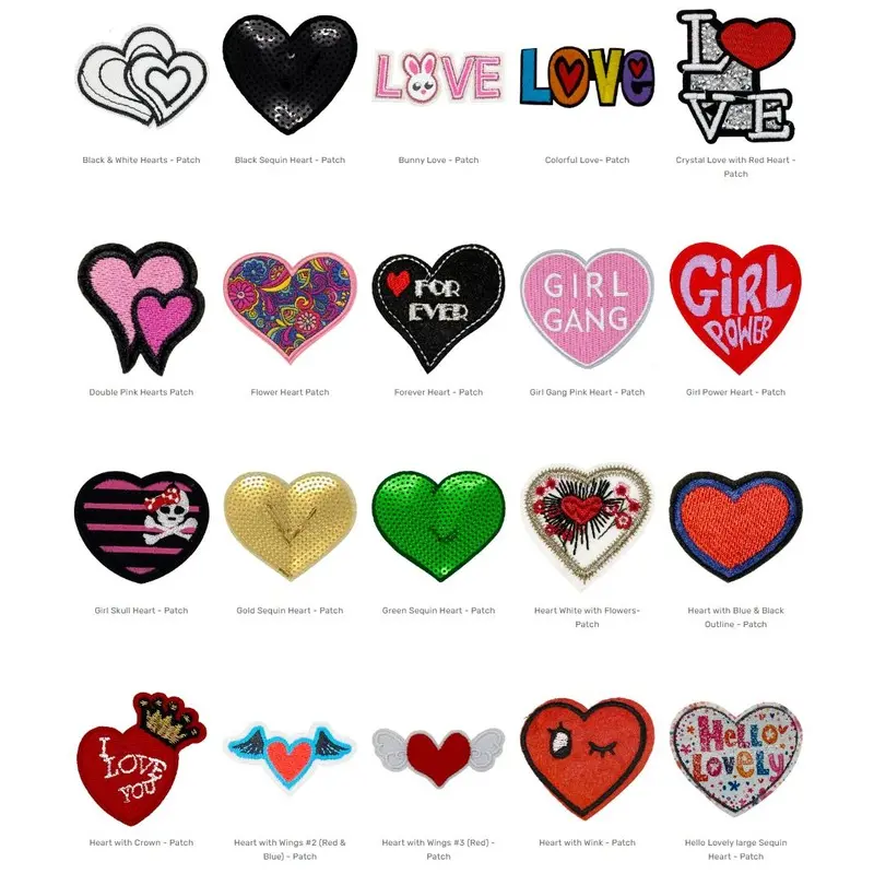 Custom Denim Dog Jacket Patches - Hearts & Love