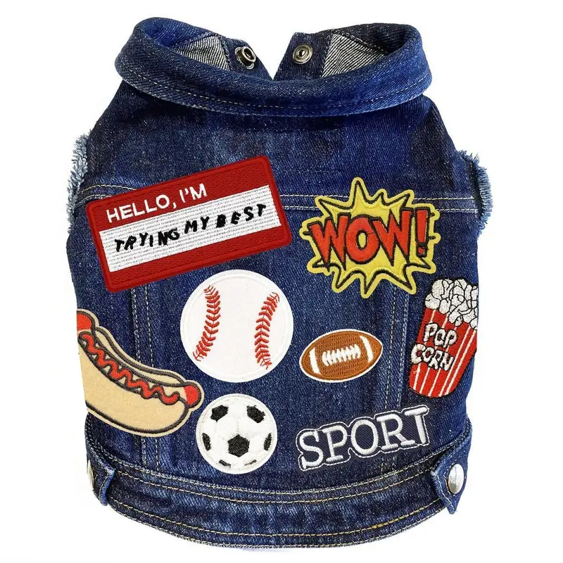Custom Sports Denim Dog Jacket