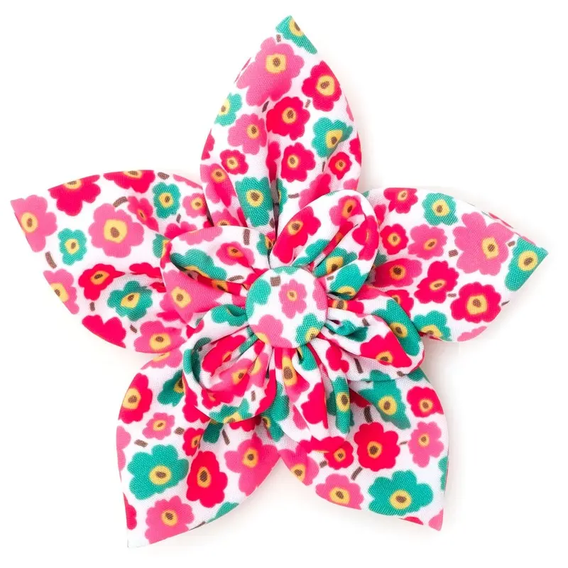 Fleurs Dog Collar Flower Pink