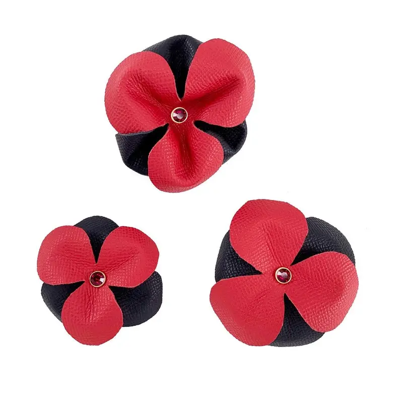 Lambert Classic Combo Rhinestone Leather Dog Flowerette Slider