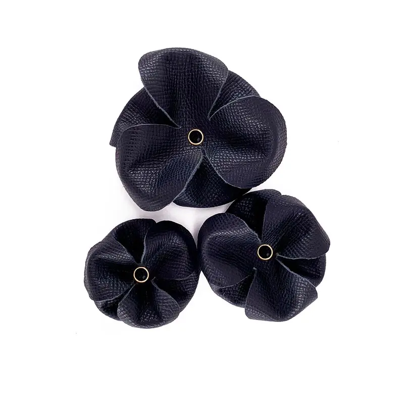 Lambert Classic Rhinestone Leather Dog Flowerette Slider Onyx