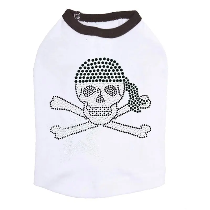 Skull Black Bandana Rhinestone Dog Tank