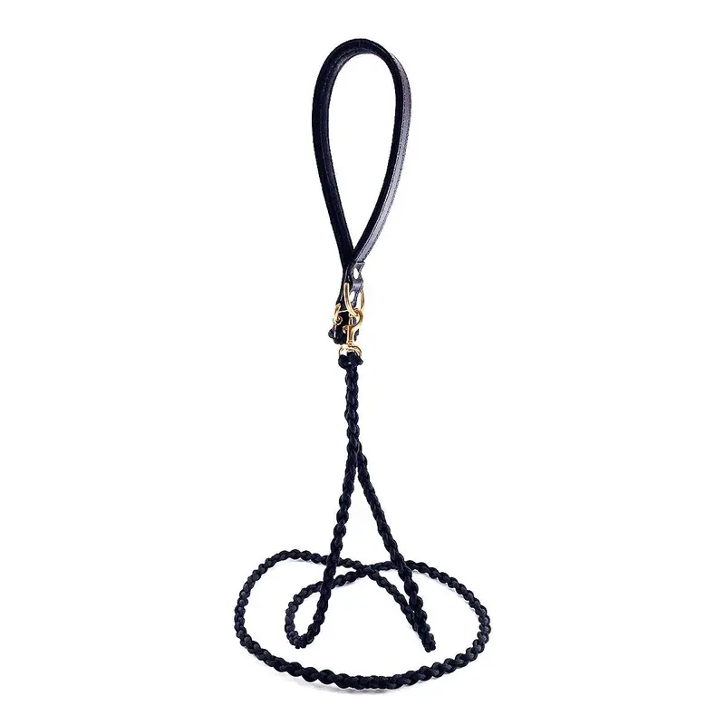 Lambert Bella Leather Dog Leash Onyx