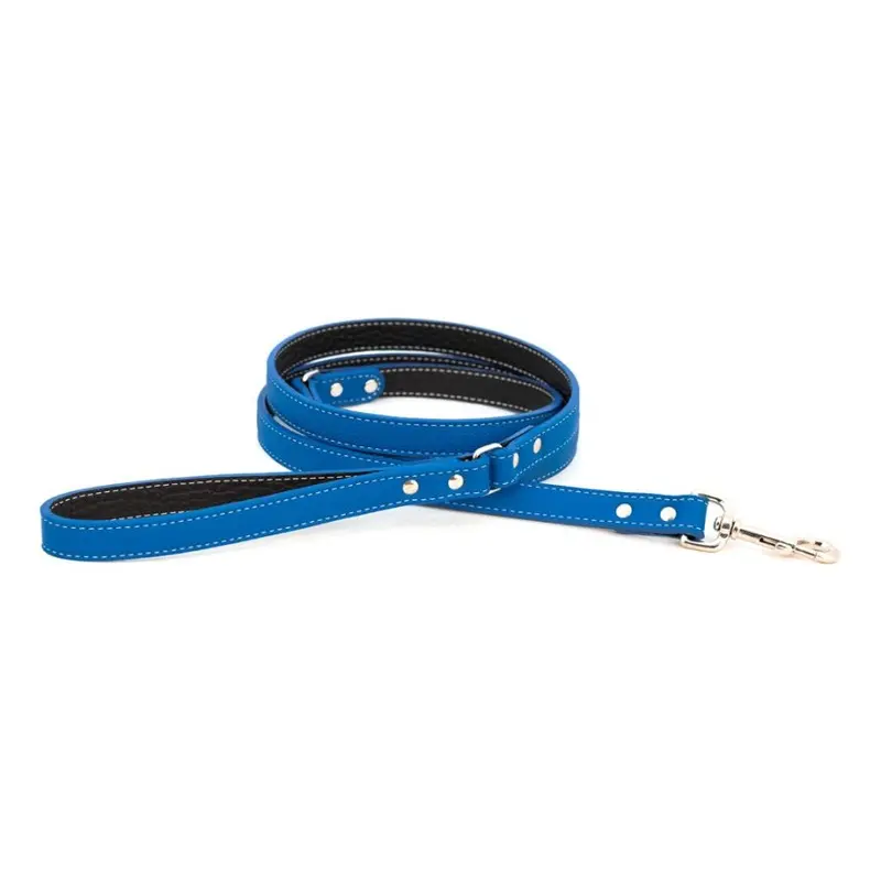 Tuscan Leather Dog Leash Cobalt Blue