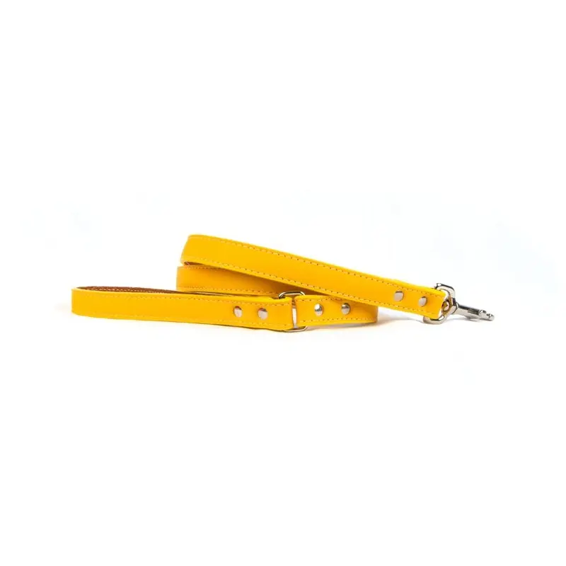 Tuscan Leather Dog Leash Yellow