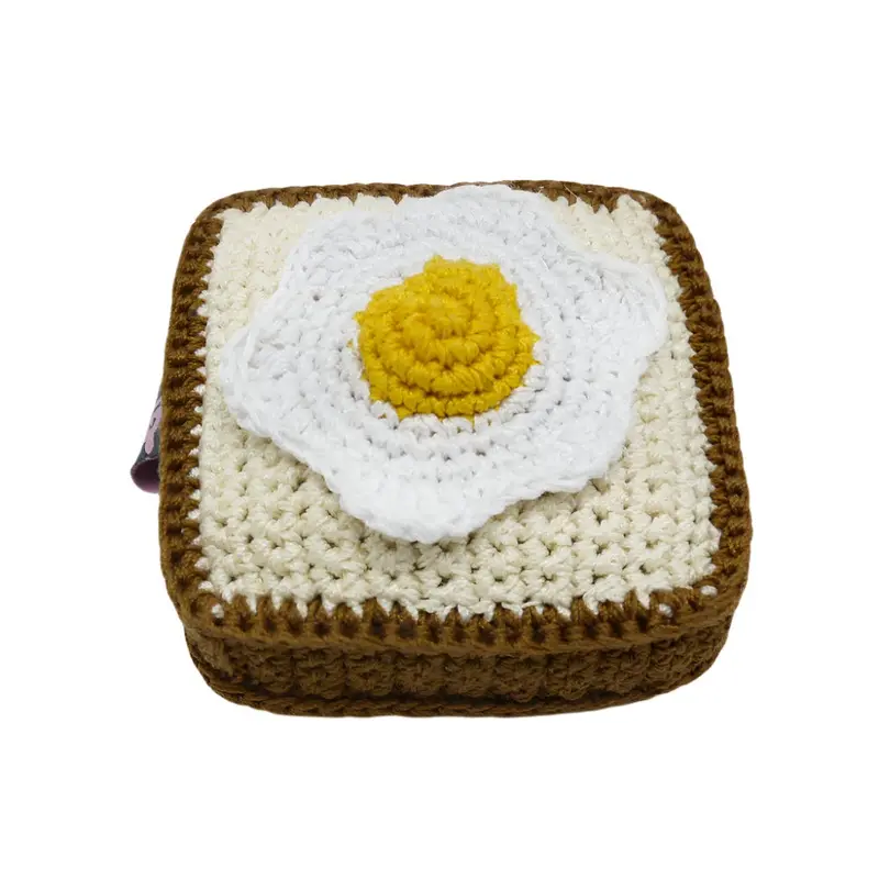 Egg & Toast Crochet Dog Toy